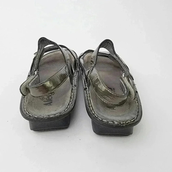 Alegria Verona Chrome Leather Casual Slide Slip On Loafer Platform Sandals - 7 - Picture 8 of 11